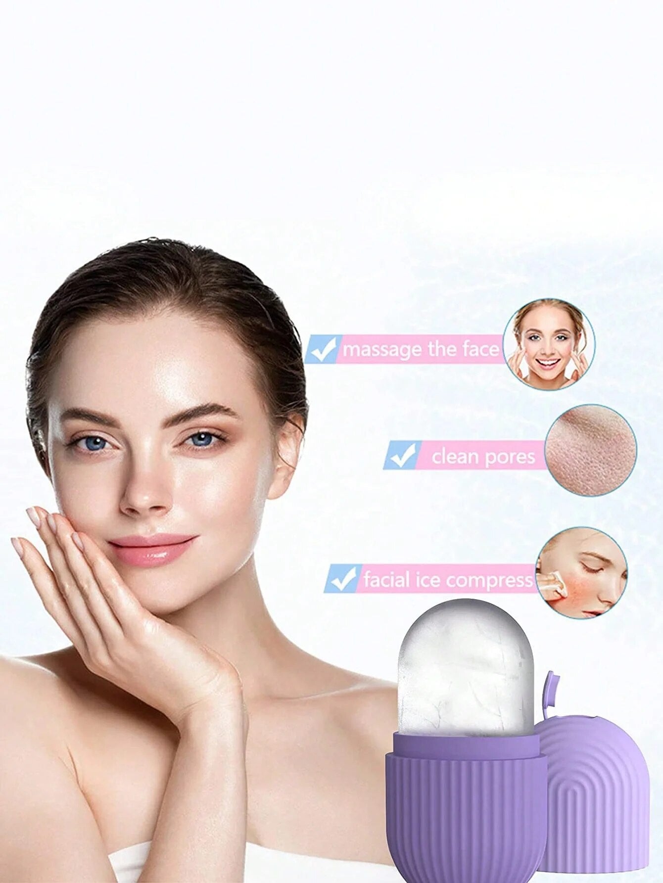 Silicone Ice Cube Massager for Face Beauty
